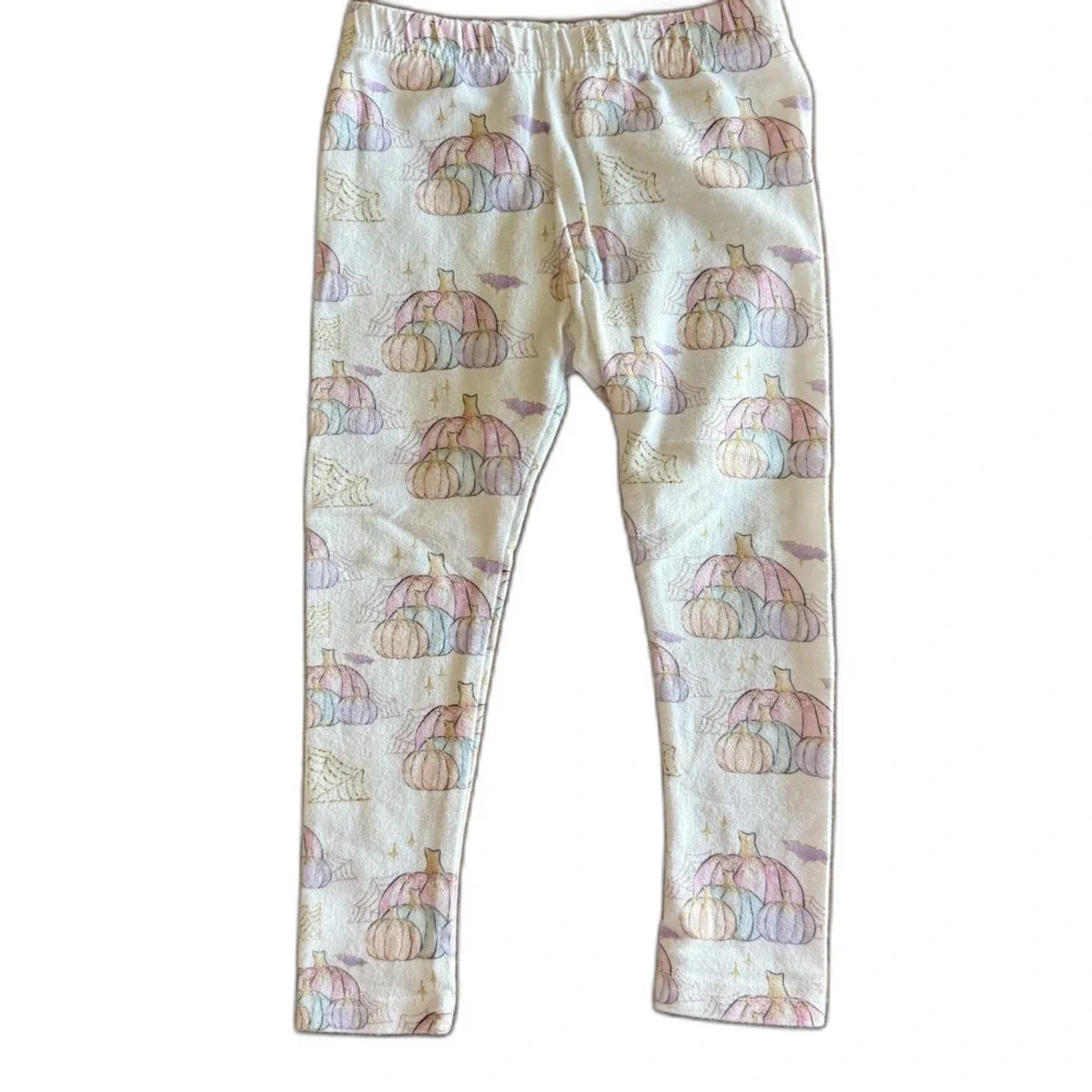 Mini Maxx Pastel Pumpkin Print Leggings Girls' 18-24 Months